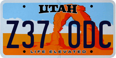 UT license plate Z370DC