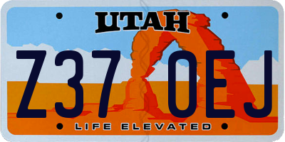 UT license plate Z370EJ