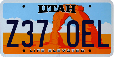 UT license plate Z370EL