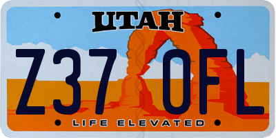 UT license plate Z370FL