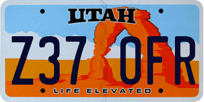 UT license plate Z370FR