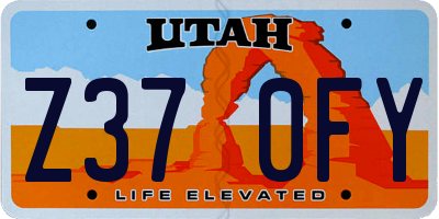 UT license plate Z370FY