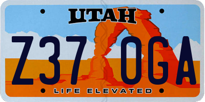 UT license plate Z370GA