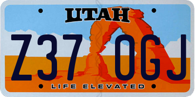 UT license plate Z370GJ