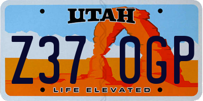 UT license plate Z370GP