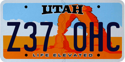 UT license plate Z370HC