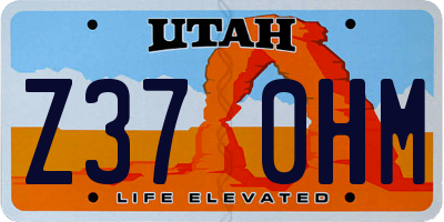 UT license plate Z370HM