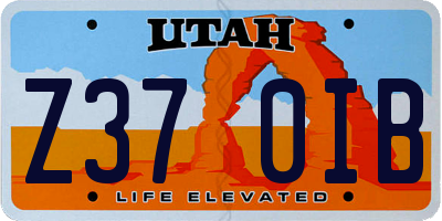 UT license plate Z370IB
