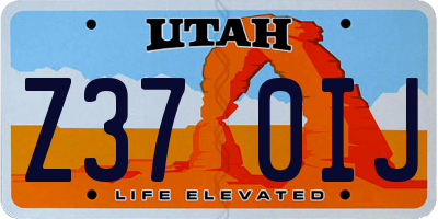 UT license plate Z370IJ