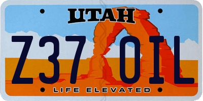 UT license plate Z370IL