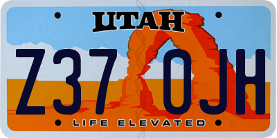 UT license plate Z370JH