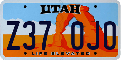 UT license plate Z370JO
