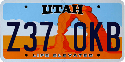 UT license plate Z370KB