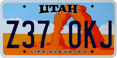 UT license plate Z370KJ
