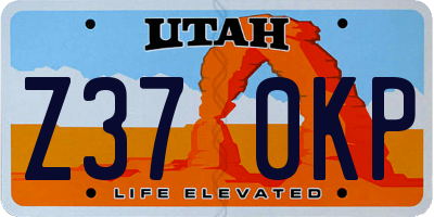 UT license plate Z370KP