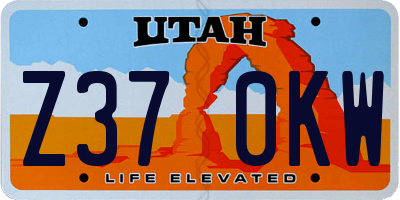 UT license plate Z370KW
