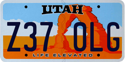 UT license plate Z370LG