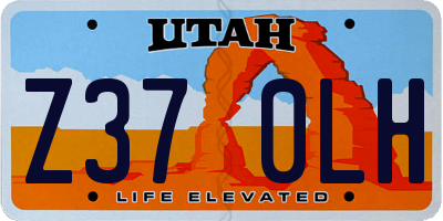 UT license plate Z370LH