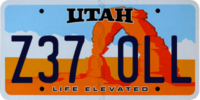 UT license plate Z370LL