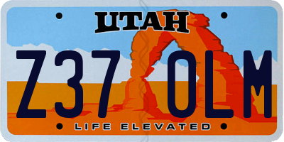UT license plate Z370LM