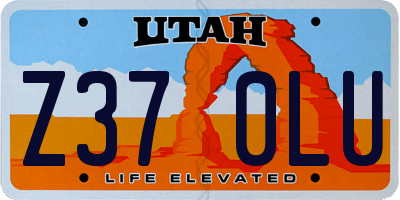 UT license plate Z370LU