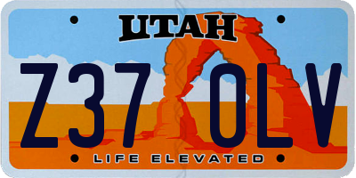 UT license plate Z370LV