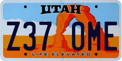 UT license plate Z370ME
