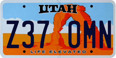 UT license plate Z370MN
