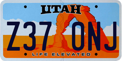 UT license plate Z370NJ