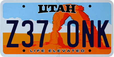 UT license plate Z370NK