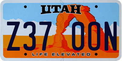 UT license plate Z370ON