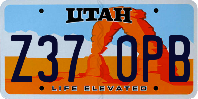 UT license plate Z370PB