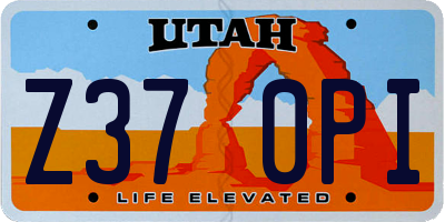 UT license plate Z370PI