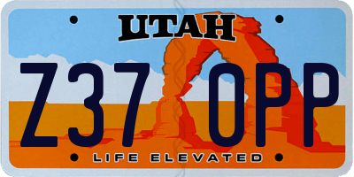 UT license plate Z370PP