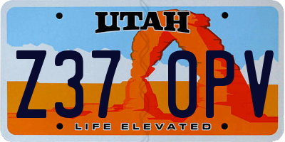 UT license plate Z370PV