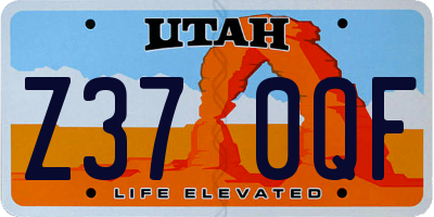UT license plate Z370QF