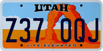 UT license plate Z370QJ