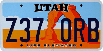 UT license plate Z370RB