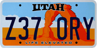 UT license plate Z370RY