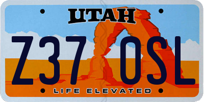 UT license plate Z370SL