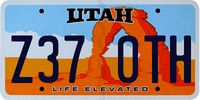 UT license plate Z370TH