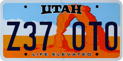 UT license plate Z370TO