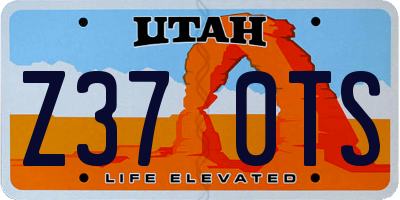 UT license plate Z370TS