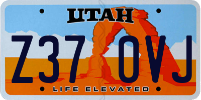 UT license plate Z370VJ