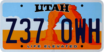 UT license plate Z370WH