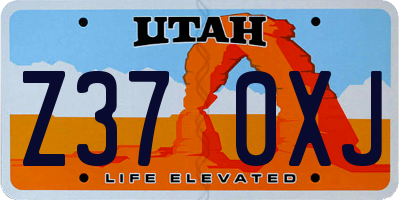 UT license plate Z370XJ