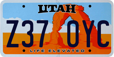 UT license plate Z370YC