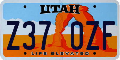 UT license plate Z370ZF