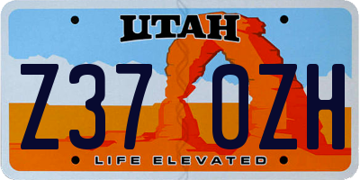 UT license plate Z370ZH
