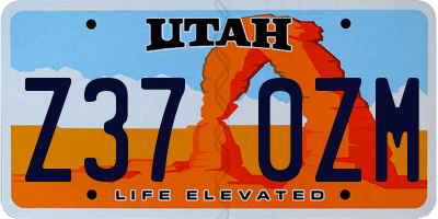 UT license plate Z370ZM